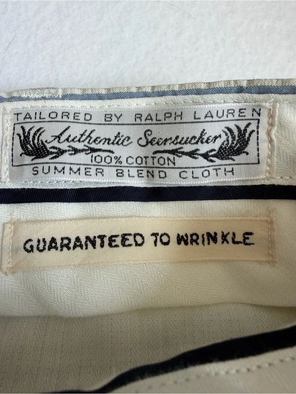 NWT Polo Ralph Lauren Hamilton Seersucker Shorts Men’s 36 Blue White Cotton